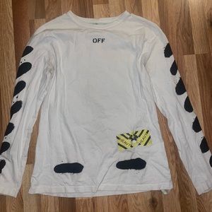 Offwhite long sleeve Spray paint T.